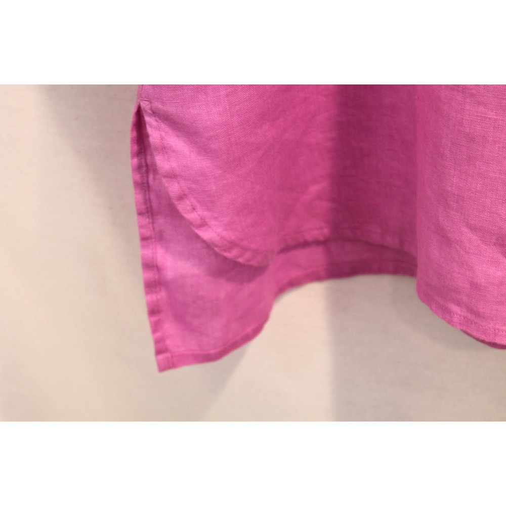 J Jill Top Pure Linen Womens size M Lavender Button Up Pocket Long Sleeve Tunic - Picture 4 of 8
